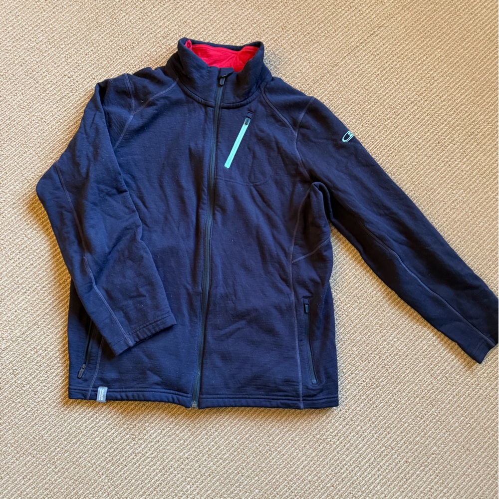 Women's Black Fleece Jacket with Red Lining